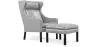 Armchair with Footrest - Upholstered in Leather - Micah image 9