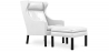 Buy Armchair with Footrest - Upholstered in Polyurethane Leather - Micah White 15449 - prices