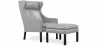 Buy Armchair with Footrest - Upholstered in Polyurethane Leather - Micah Light grey 15449 home delivery
