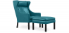 Buy Armchair with Footrest - Upholstered in Polyurethane Leather - Micah Turquoise 15449 - prices