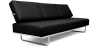 Buy Polyurethane Leather Upholstered Sofa Bed - 3 Seater - Kart Black 14621 - prices