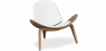 Buy Design Armchair - Scandinavian Armchair - Upholstered in Leather - Lucy White 99916776 - in the UK
