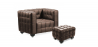 Buy Armchair with Footrest - Upholstered in Padded Leather - Nubus Chocolate 13187 home delivery