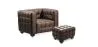 Armchair with Footrest - Upholstered in Padded Leather - Nubus image 9