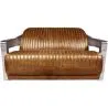 Buy Design Sofa Churchill Lounge - 2 places - Premium Leather & Stainless Steel Vintage brown 48369