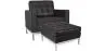Designer Armchair with Footrest - Upholstered in Faux Leather - Konel image 9