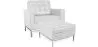 Designer Armchair with Footrest - Upholstered in Faux Leather - Konel image 9