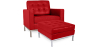 Buy Designer Armchair with Footrest - Upholstered in Faux Leather - Konel Red 16514 in the United Kingdom