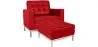Designer Armchair with Footrest - Upholstered in Faux Leather - Konel image 9