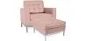 Designer Armchair with Footrest - Upholstered in Faux Leather - Konel image 9