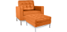 Buy Designer Armchair with Footrest - Upholstered in Faux Leather - Konel Orange 16514 - in the UK