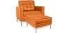 Designer Armchair with Footrest - Upholstered in Faux Leather - Konel image 9