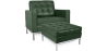 Buy Designer Armchair with Footrest - Upholstered in Faux Leather - Konel Green 16514 in the United Kingdom