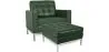 Designer Armchair with Footrest - Upholstered in Faux Leather - Konel image 9