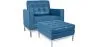 Designer Armchair with Footrest - Upholstered in Faux Leather - Konel image 9