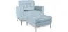 Designer Armchair with Footrest - Upholstered in Faux Leather - Konel image 9