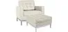 Designer Armchair with Footrest - Upholstered in Faux Leather - Konel image 9