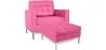 Designer Armchair with Footrest - Upholstered in Faux Leather - Konel image 9