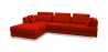 Buy Chaise longue with 3 seats - Upholstered in fabric - Boretti Red 16613 at Privatefloor