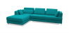 Buy Chaise longue with 3 seats - Upholstered in fabric - Boretti Turquoise 16613 in the United Kingdom