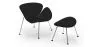 Designer Armchair with Footrest - Upholstered in Leather - Chunk image 9
