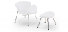 Buy Designer Armchair with Footrest - Upholstered in Leather - Chunk White 16763 - prices