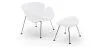 Designer Armchair with Footrest - Upholstered in Leather - Chunk image 9