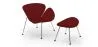 Designer Armchair with Footrest - Upholstered in Leather - Chunk image 9