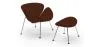 Designer Armchair with Footrest - Upholstered in Leather - Chunk image 9