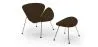 Designer Armchair with Footrest - Upholstered in Leather - Chunk image 9