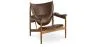 Design Armchair with Armrests - Wood and Leather - Captain image 9