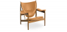 Buy Design Armchair with Armrests - Wood and Leather - Captain Light brown 58425 at Privatefloor