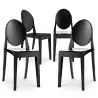 Buy X4 Dining Chair Victoria Queen Design Transparent Black 16459