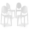 Buy X4 Dining Chair Victoria Queen Design Transparent White 16459