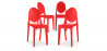 Buy Pack of 4 Dining Chairs Transparent - Victoria Queen Red 16459 home delivery
