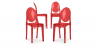 Buy Pack of 4 Dining Chairs Transparent - Victoria Queen Red transparent 16459 - prices