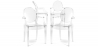 Buy Pack of 4 Dining Chairs - Transparent - Design with Armrests - Louis XIV Transparent 16464 - in the UK