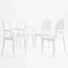Buy X4 Armchair Louis XiV Design Transparent White 16464