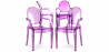 Buy Pack of 4 Dining Chairs - Transparent - Design with Armrests - Louis XIV Purple transparent 16464 in the United Kingdom