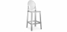 Buy Bar Stool with Backrest - Transparent Design - 65cm - Victoria Queen Grey transparent 58805 - prices