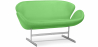Buy Curved Sofa - Polyurethane Leather Upholstered - 2 Seater - Svin Light green 13912 in the United Kingdom