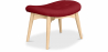 Buy Ottoman upholstered in linen - Scandinavian design - Wood - Kontor Red 59019 - in the UK