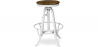 Buy Round Stool - Vintage Design - Industrial - Uri White 27810 - in the UK
