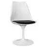 Buy White Tulipan chair with cushion Black 59156