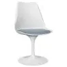 Buy White Tulipan chair with cushion Light grey 59156