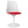 Buy White Tulipan chair with cushion Red 59156