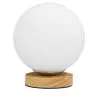 Buy Wooden base globe lamp - Moon Natural wood 59169