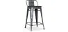 Industrial Design Bar Stool with Backrest - Wood & Steel - 60 cm - Stylix image 9