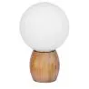 Buy Wooden lamp with  globe screen shade White 59168