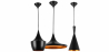Buy Pack of 3 Pendant Ceiling Lamps - Industrial Design - Extensive Black 59258 - in the UK